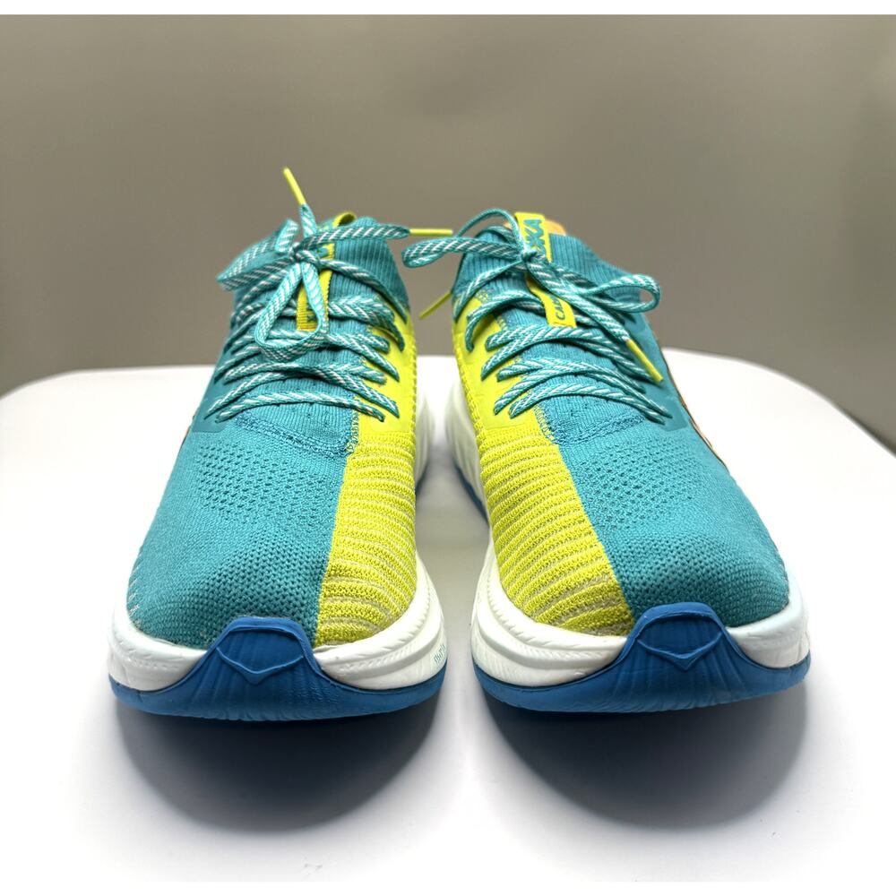 HOKA One One Carbon X 3 Shoes Men’s Sz 9.5B Teal Green Yellow Running Racing - Picture 9 of 10
